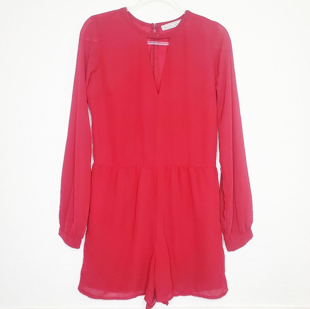 NWT ABERCROMBIE & Fitch Long Sleeve Shorts Romper